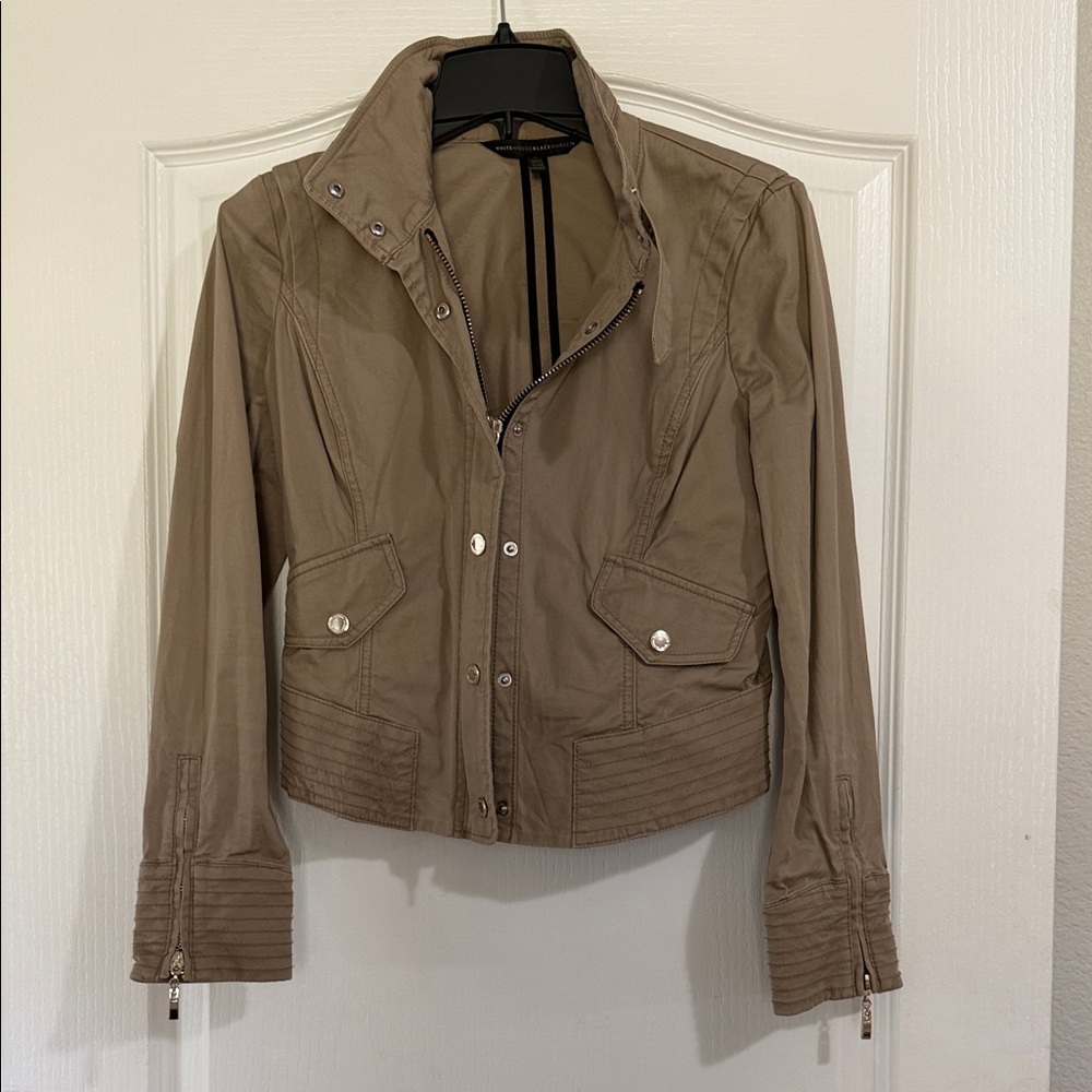 White House Black Market Women's Utility Jacket in Brown